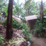 Going down to the gate and driving through the villages