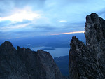 We woke up at about 4am on Friday August 13th and started to scramble through steep terrain at about 4:30am.