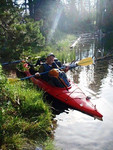 This is why we choose to kayak from String Lake, across Leigh Lake and then pick our way to the camp site.
